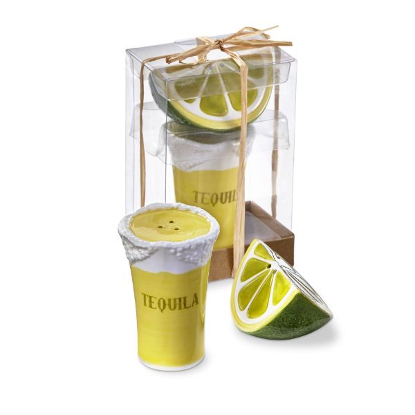 Tequila Shot & Lime Salt & Pepper Set of 2