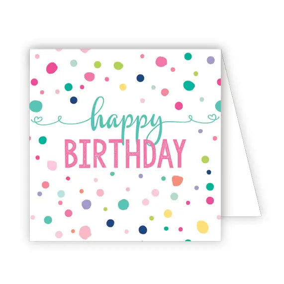 Happy Birthday Colorful Dots Enclosure Card