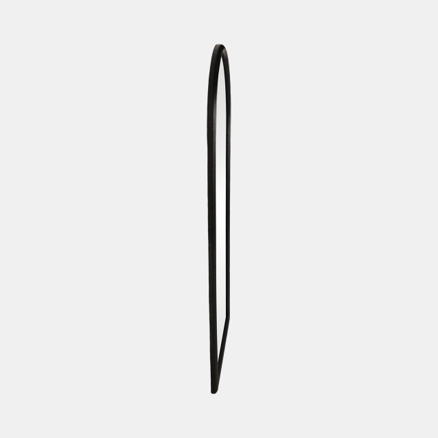 Thick Frame Arched Leaner Mirror, Black