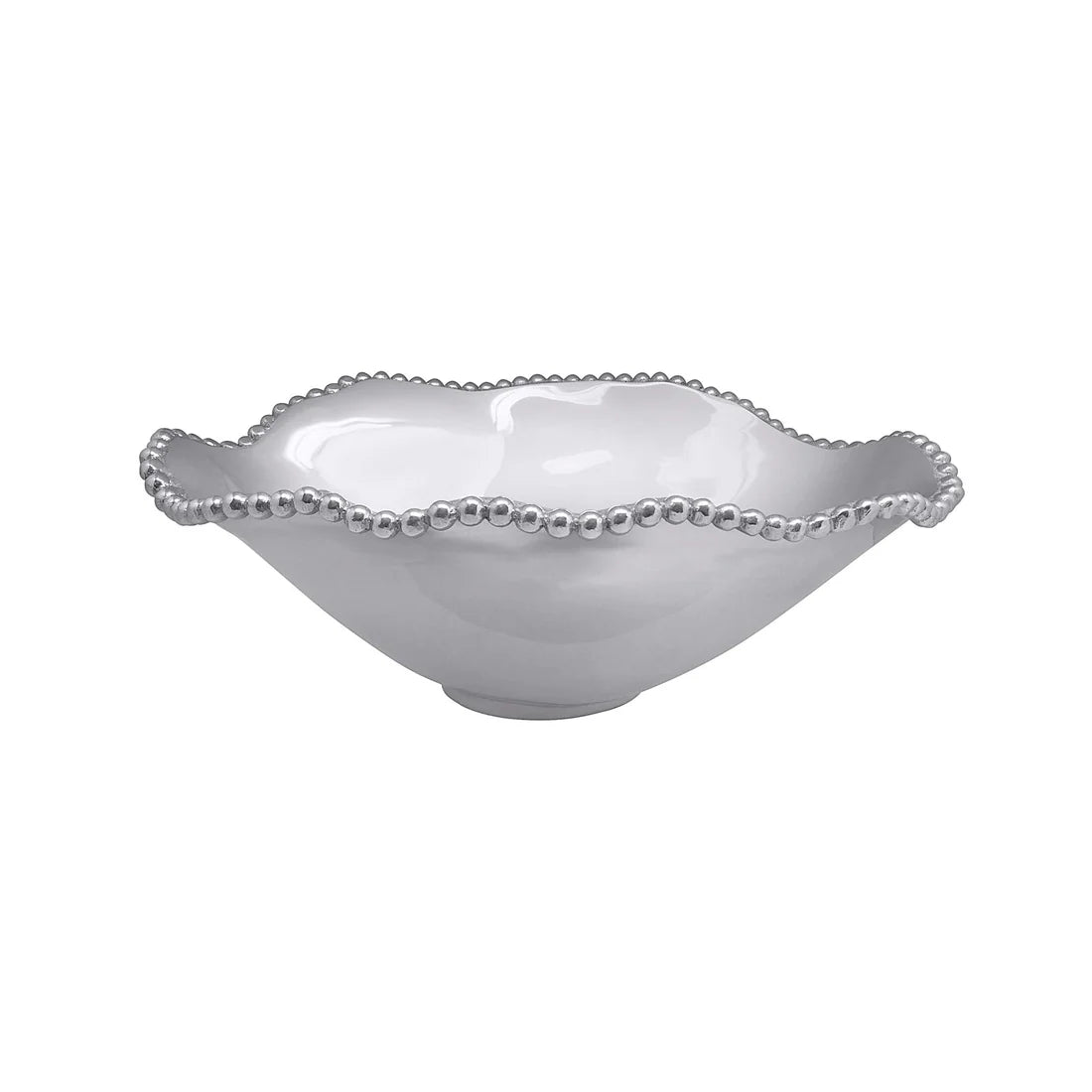 Pearled Oval Wavy Serving Bowl - Greene