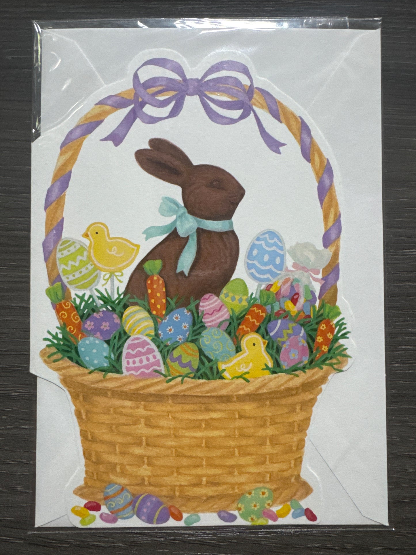 Chocolate Bunny Easter Basket Card