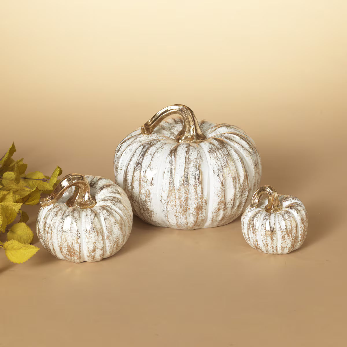 White Resin Harvest Pumpkin Small