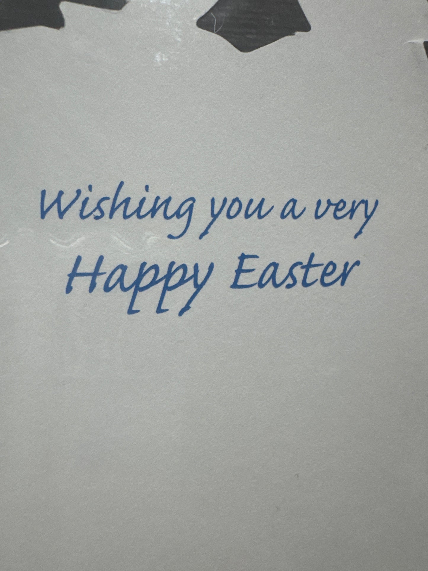 White Bunny Basket Easter Card