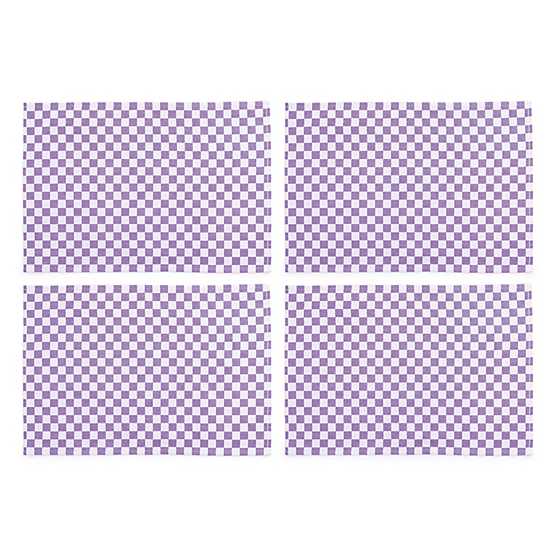 Plum Check Placemat, Set of 4