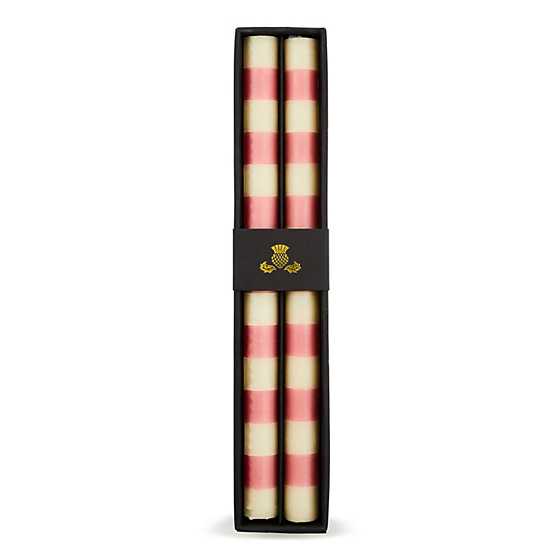 Bands Pink Dinner Candles, Set of 2