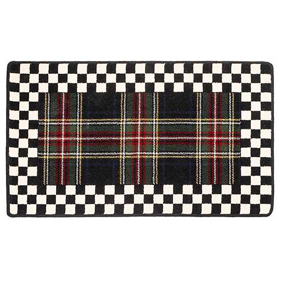 Black Stewart Tartan Rug - 2'3" x 3'9"