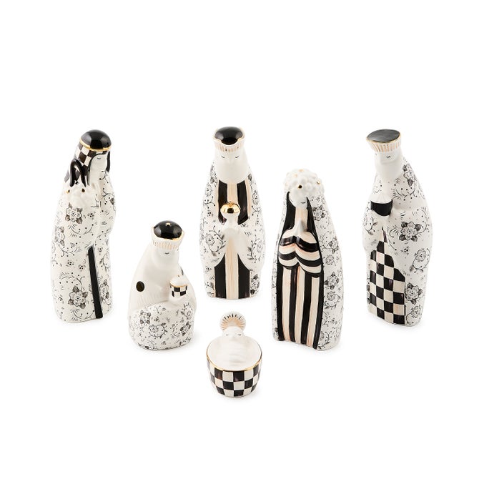 Courtly Noel Ceramic Nativity, Set of 6