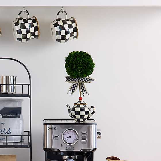 Courtly Check Teapot Boxwood Topiary