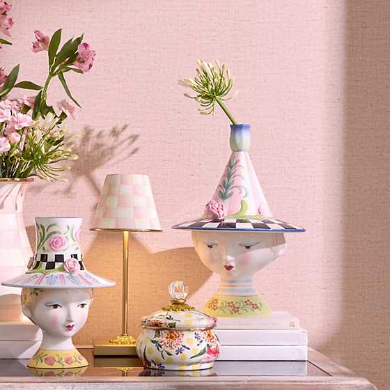 Rosy Meadow Lady Tulip Lidded Vase