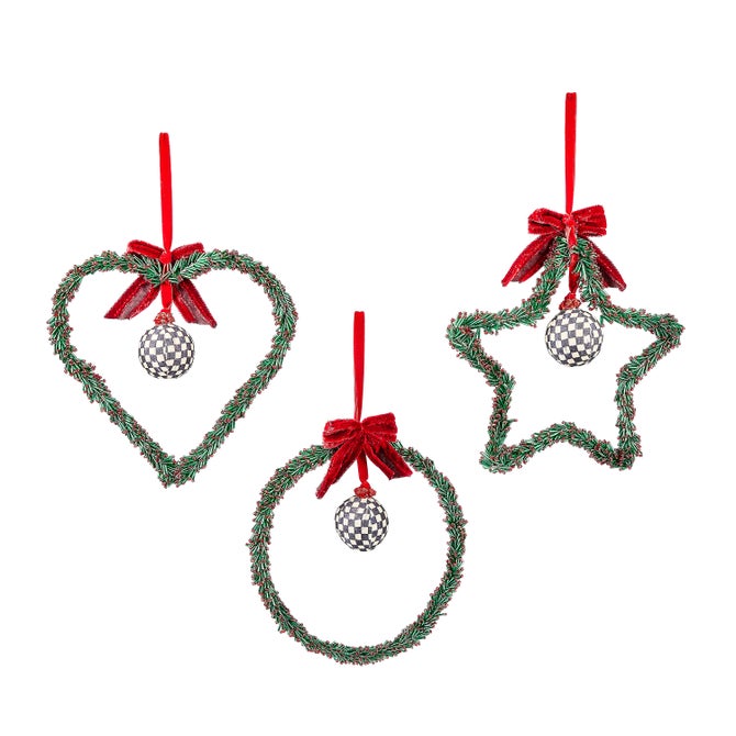 Holly Beaded Large Ornaments, Set of 3