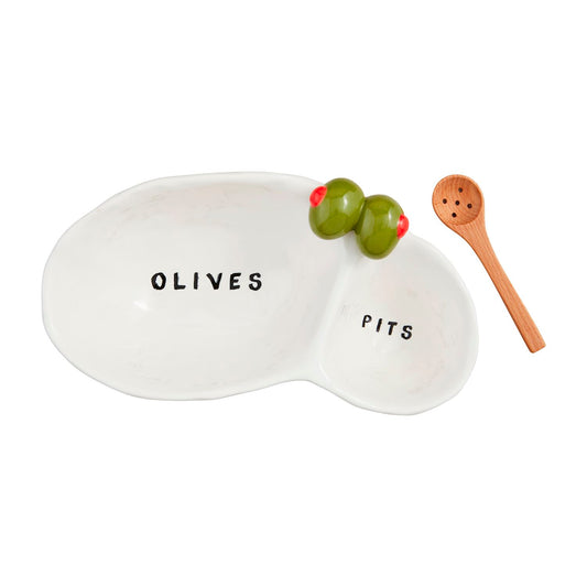 Olive And Pit Dish Set