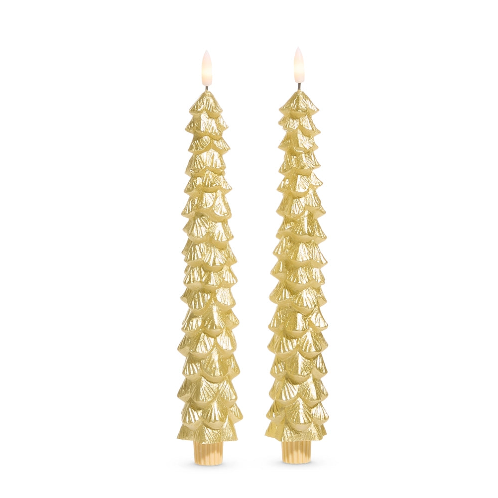 Gold Tree Taper Candles 10.5"