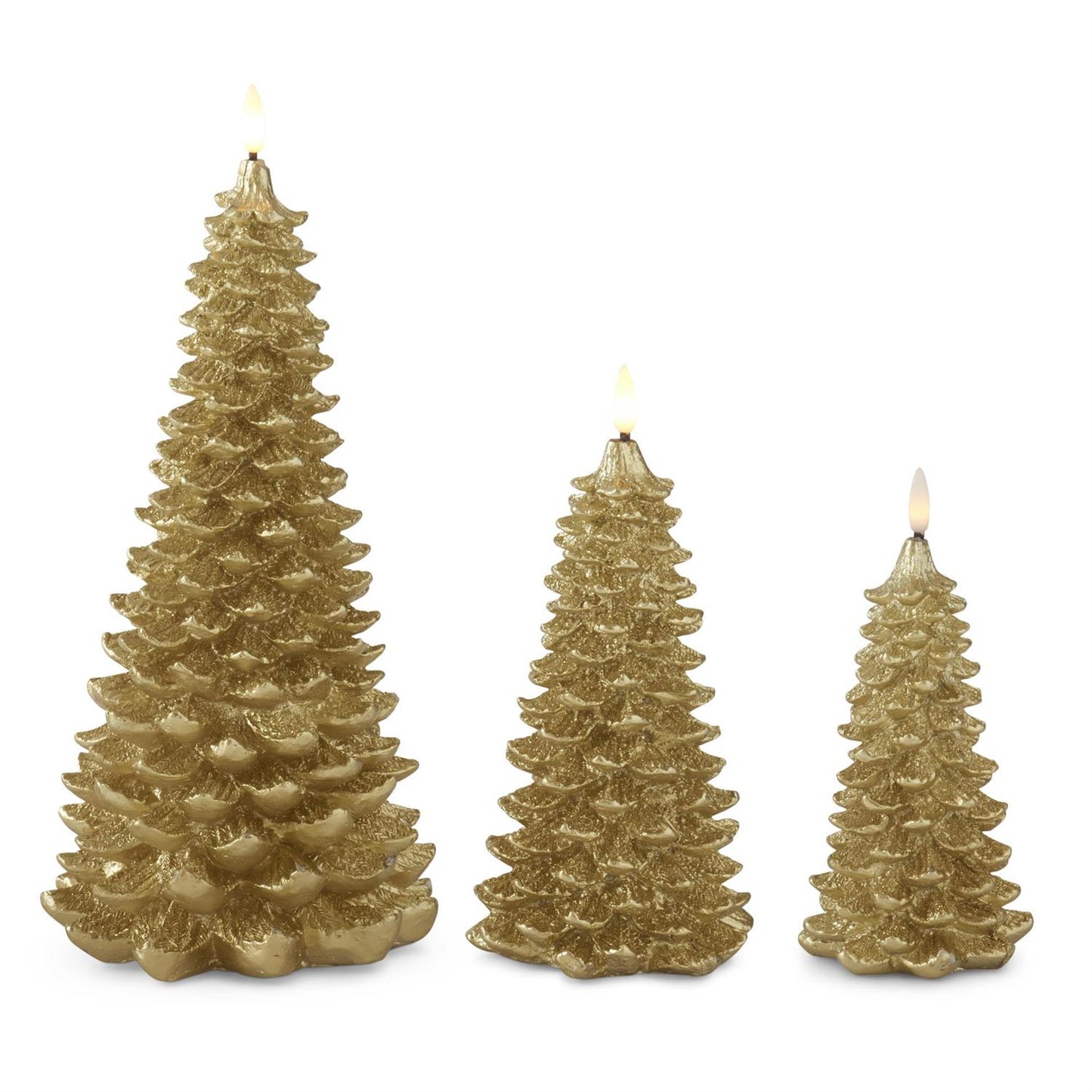 Small Gold LED Christmas Tree Candle