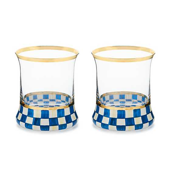 Royal Check Tumbler Glass, Set of 2