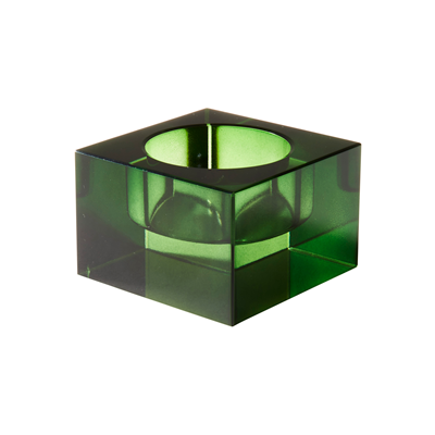 Green Crystal Votive Holder Small