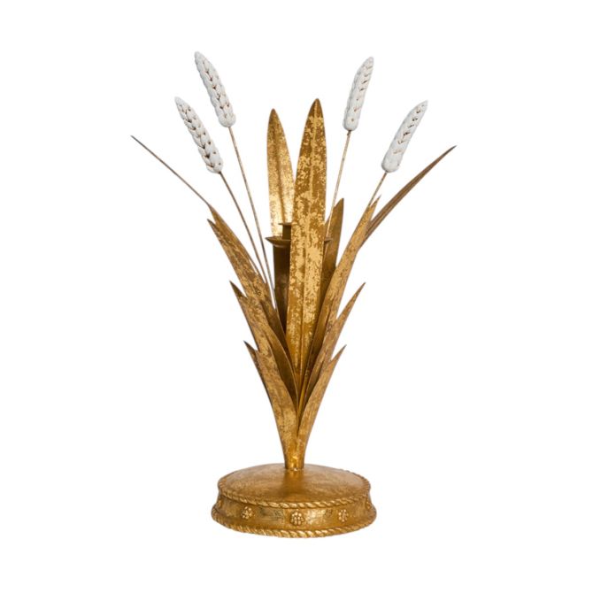 Forest Walk Gold Wheat Candlestick Holder, 13"