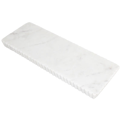 White Marble Vanity Tray w/ Grooving