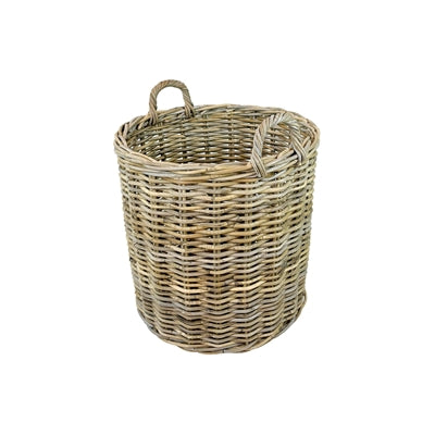 Grey Round Rattan Baskets Set of 2