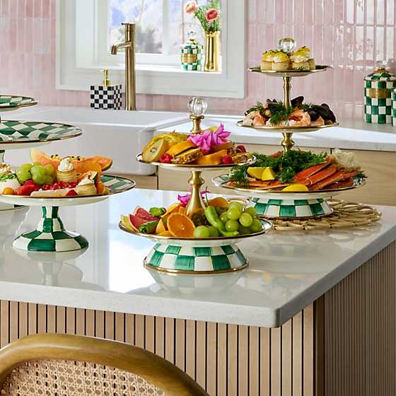Emerald Check Three Tier Sweet Stand