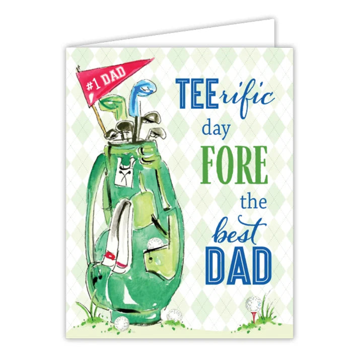 TEErific Day FORE the Best DAD Golf Bag Greeting Card