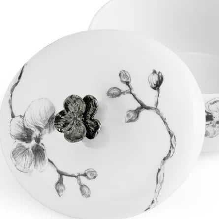 Black Orchid Porcelain Sugar Pot - Downs