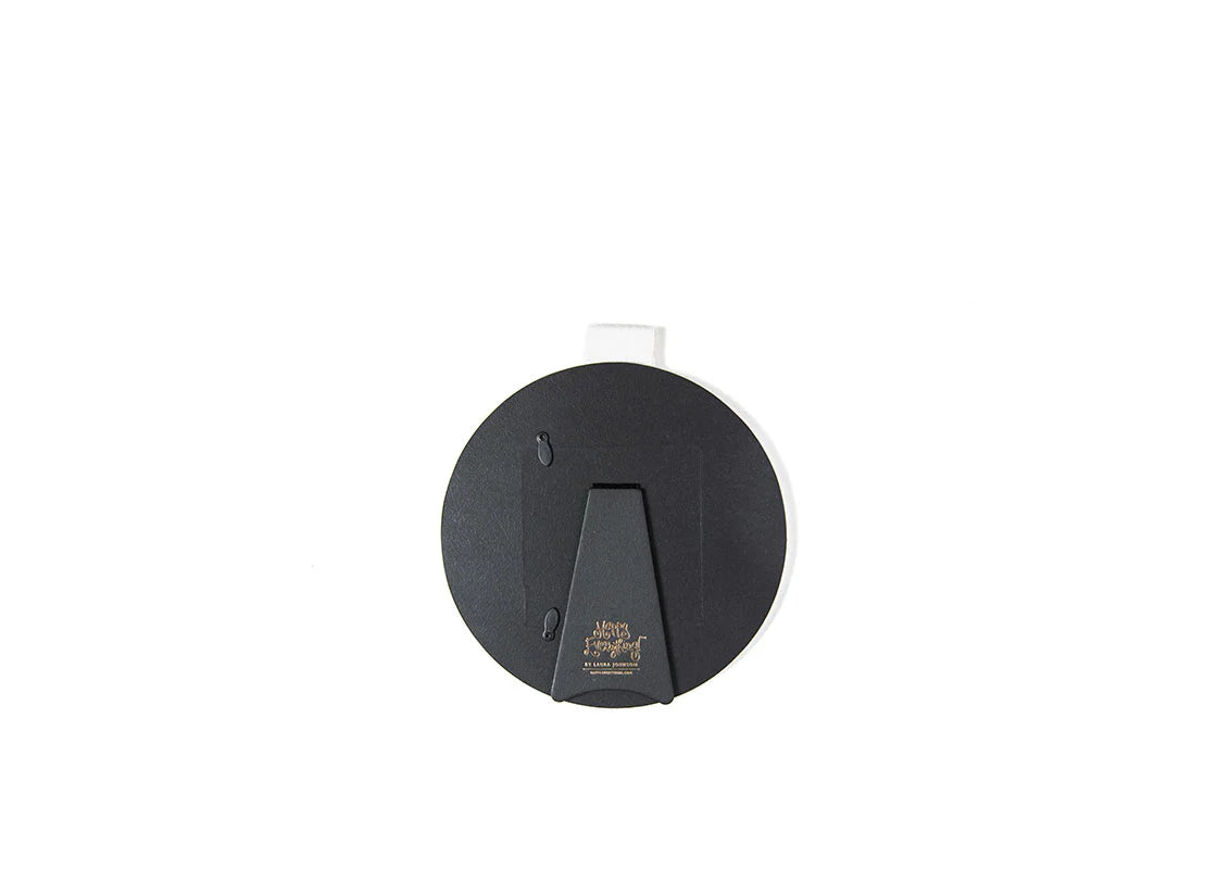 Black Medium Stripe Mini Round Frame