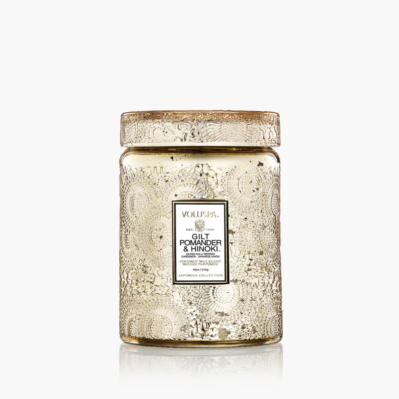 Gilt Pomander & Hinoki Large Glass Jar