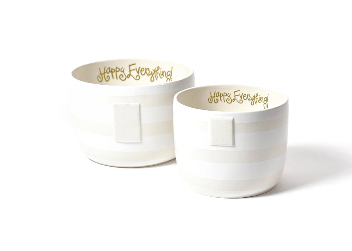 White Stripe Happy Everything! Big Bowl