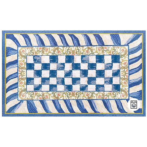 Truly Royal Check 3' x 5' Washable Rug