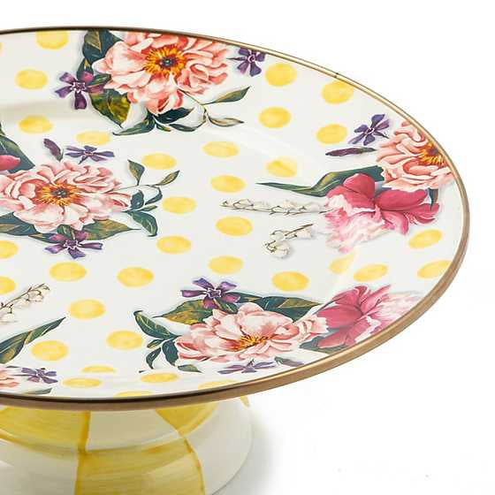 Wildflowers Yellow Small Pedestal Platter