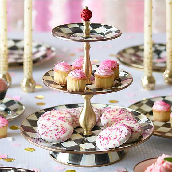 Courtly Check Enamel 3 Tier Sweet Stand
