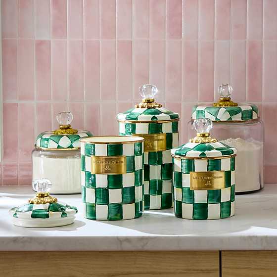 Emerald Check Large Kitchen Canister