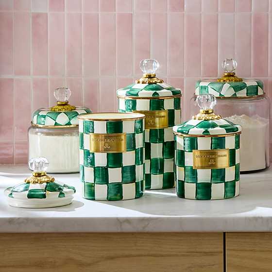 Emerald Check Large Canister