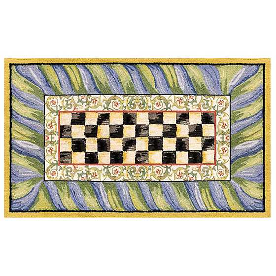 Courtly Check Purple & Green 3' x 5' Washable Rug