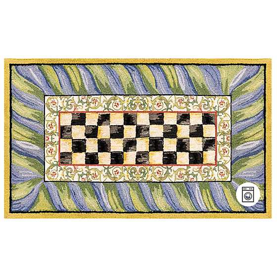 Courtly Check Purple & Green 3' x 5' Washable Rug