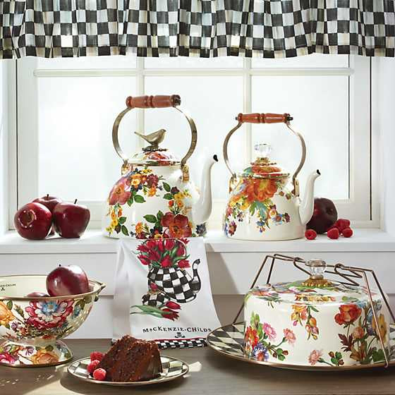 White Flower Market Large Colander