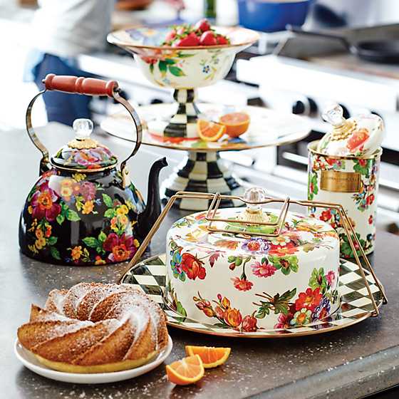 Flower Market 3 Quart Tea Kettle - Black