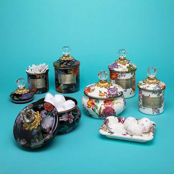 White Flower Market Demi Canister
