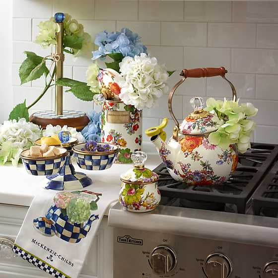 White Flower Market Large Canister