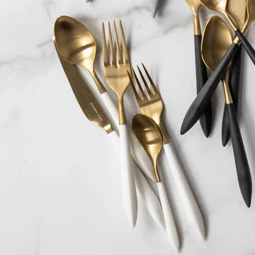 Ares Oro & White Five-Piece Place Setting
