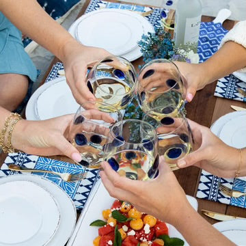 Drop Stemless Wine Glass, White