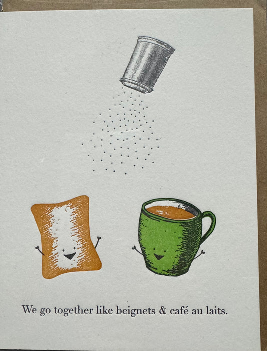 We Go Together Like Beignets & Cafe Au Laits Card