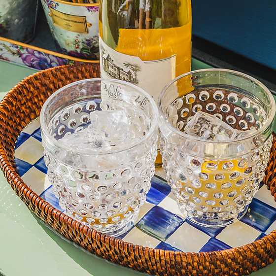 Royal Check Rattan & Enamel Small Serving Tray