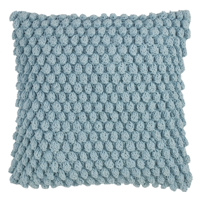 Aqua Crochet Pompom Pillow