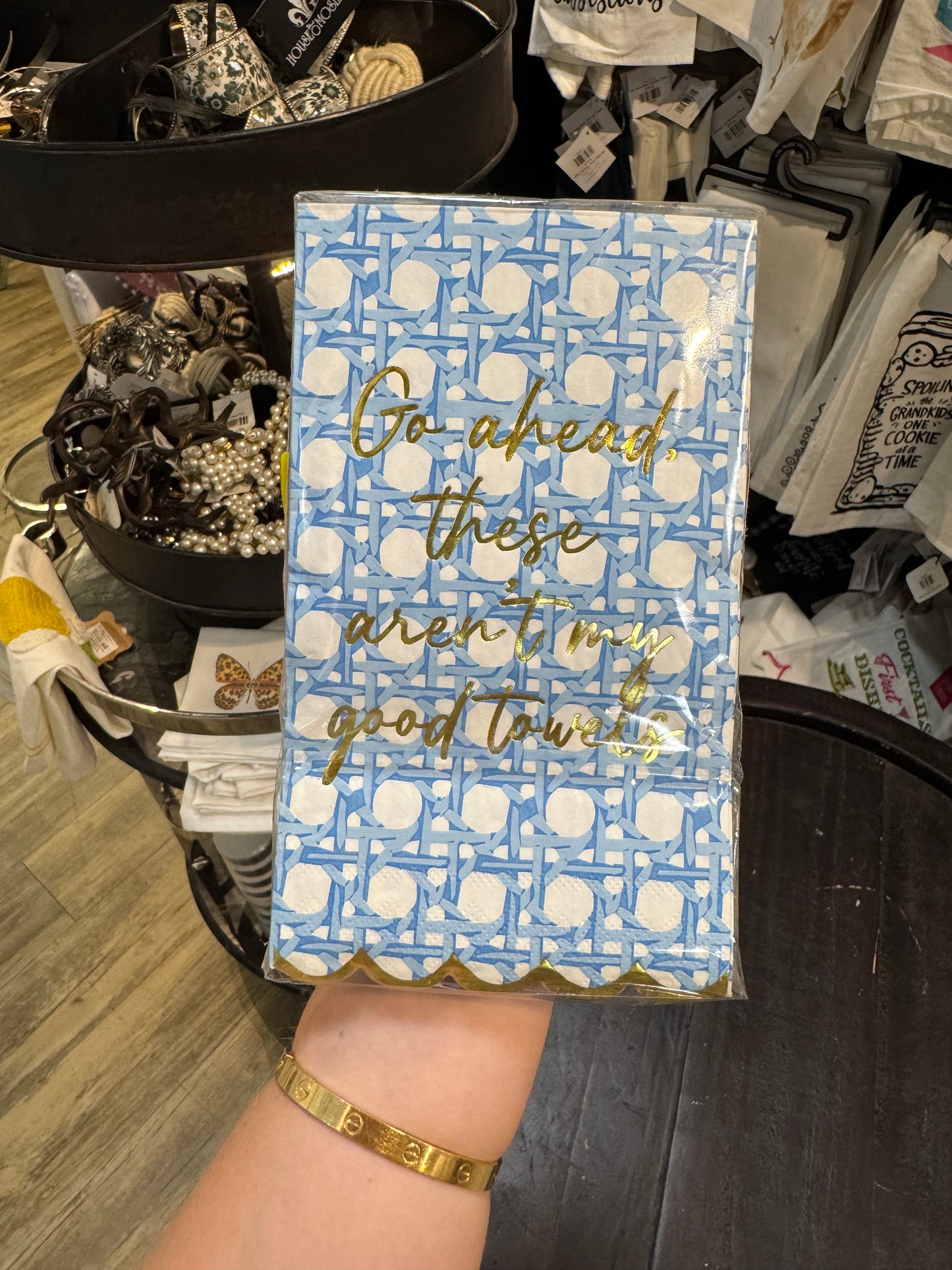 Blue Cane Paper Guest Towel