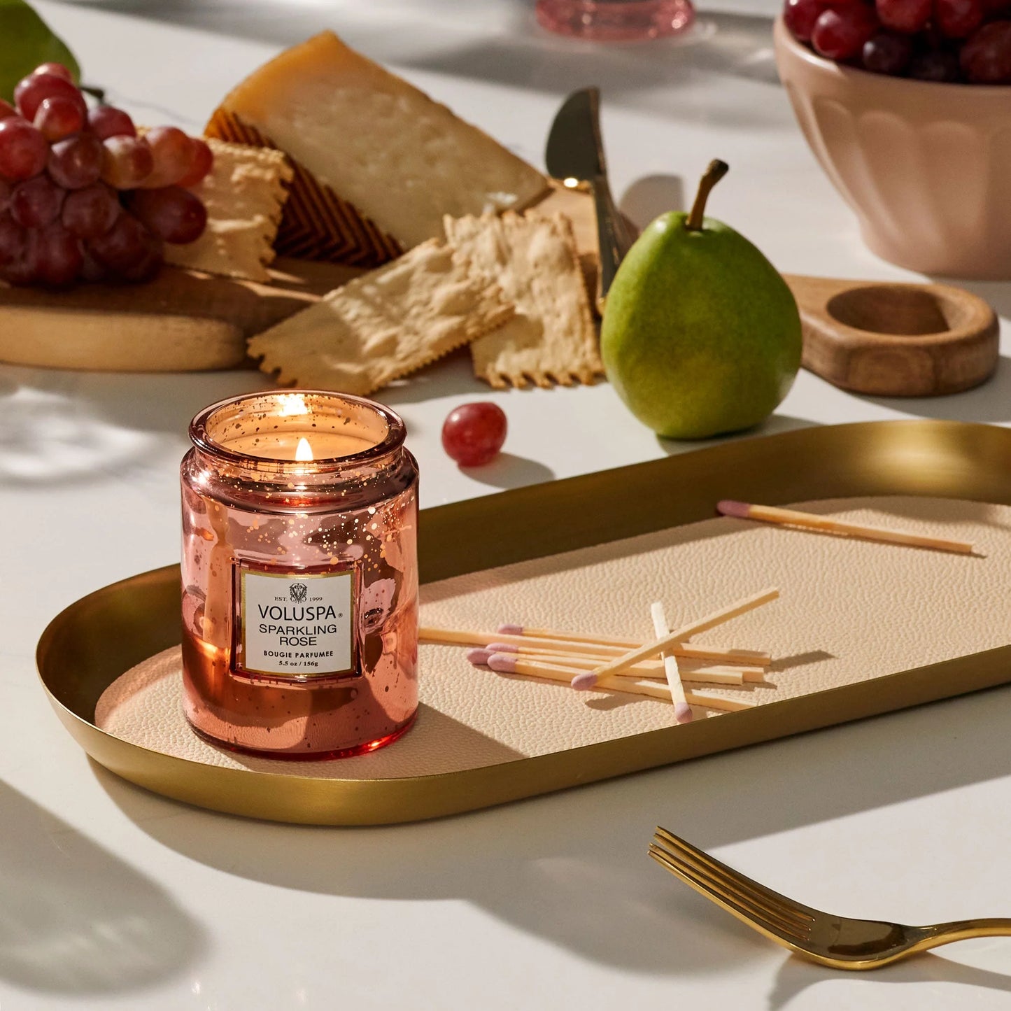 Sparkling Rose Small Glass Jar