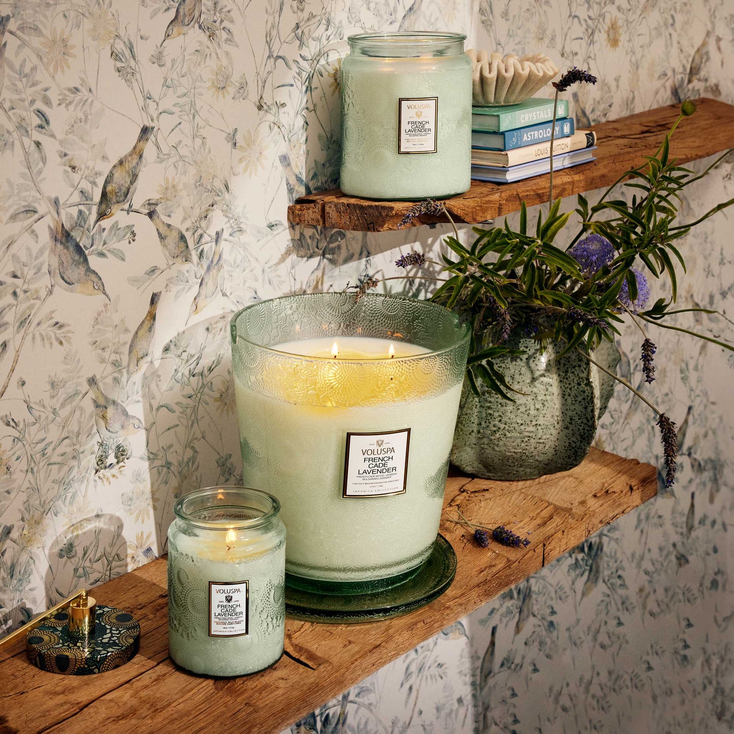 French Cade Lavender Large Glass Jar Candle