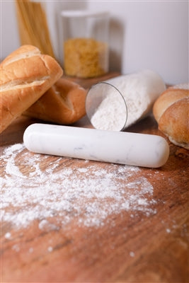 White Marble Rolling Pin w/ Base