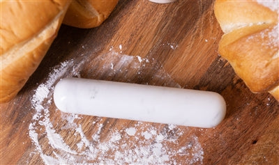 White Marble Rolling Pin w/ Base