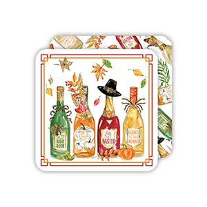 Thanksgiving Bottles Square Coasters